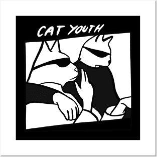 Cat Youth Cool Indie 90s Rock Music Aesthetic Posters and Art